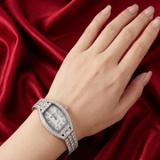 Women's 925 Sterling Silver Watch with Bracelet Belt - Rectangular Dial
